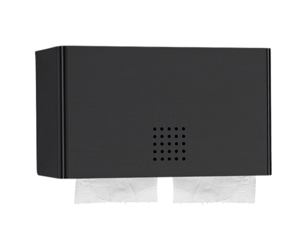 PROOX - Dobbelt horisontal toiletpapirholder - Sort / Rustfri stål - DP-332