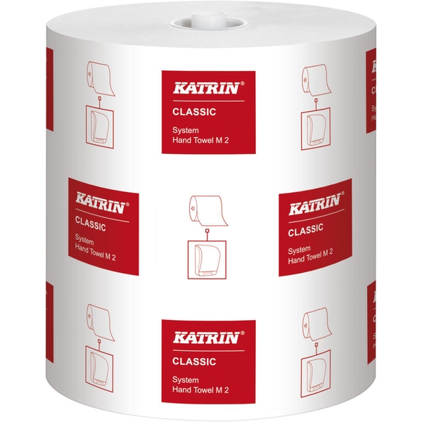 Håndklæderulle, Katrin Classic, 2-lags, 170m x 21cm, Ø19cm, hvid, blandingsfibre