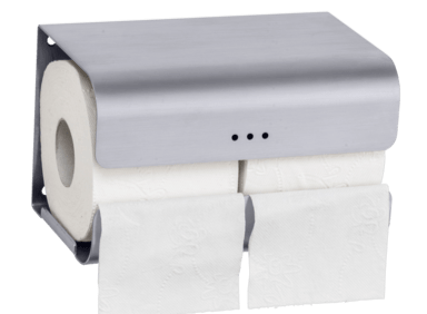 Dobbelt toiletpapir- og reserverulle-holder - Proox - Rustfri stål - Rektangulær