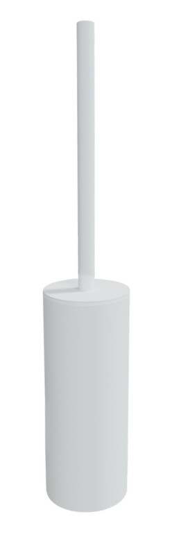 Toiletbørste-holder inkl. toiletbørste - Rund -  Rustfri stål / Hvid lakeret - Proox Snowfall - SF-505