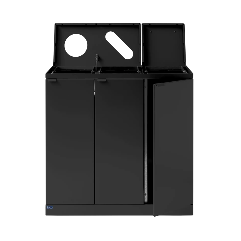 Affaldsbeholder - Bica Model 875 Affaldssortering 3x65 liter - Løftelåg/formede indkast