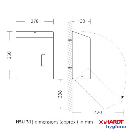 SanTRAL HSU 31 - dispenser til håndklæde-ark - rustfri stål - 750 stk