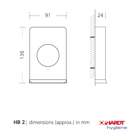 Dispenser til hygiejneposer - SanTRAL HB 2 - rustfri stål