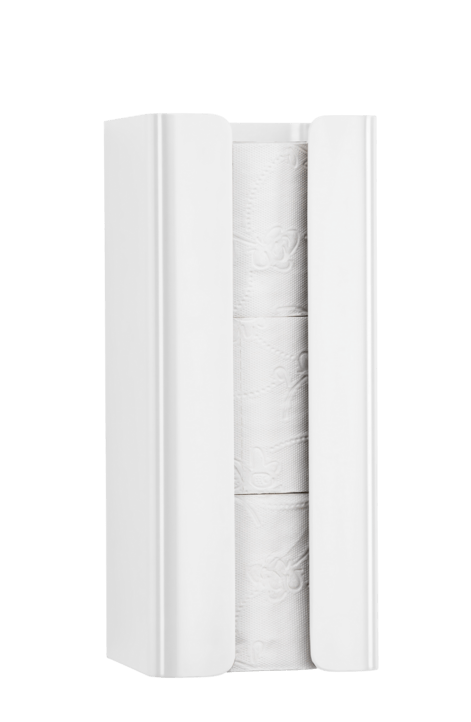 Toiletpapir-holder til 3 stk ekstra ruller - Hvid lakeret stål, Proox Snowfall