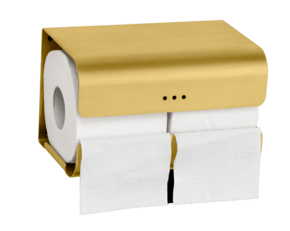 Dobbelt toiletpapir- og reserverulle-holder - Messing - Proox - Rektangulær
