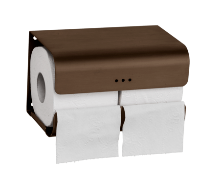 Dobbelt toiletpapir- og reserverulle-holder - Bronze - Proox - Rektangulær