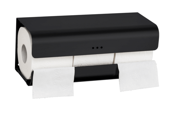Toiletpapir- og reserverulle-holder til 3 ruller -Sort -Proox Dark Passion -Rektangulær
