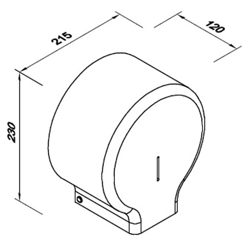 Dispenser til toiletpapir - Sort  - Jumboruller - Sort slagfast ABS Plast