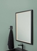 Firkantet Spejl med lys - sort kant - Milano 120x80 cm
