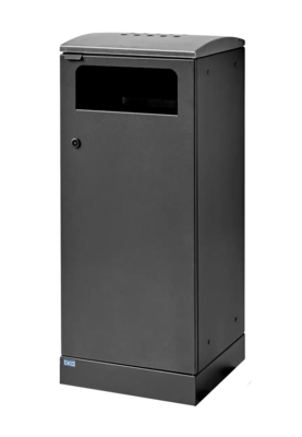 Affaldsbeholder -Udendørs affaldssortering - Bica Model 5079 - 100 liter - Med askebæger - Sort antracit